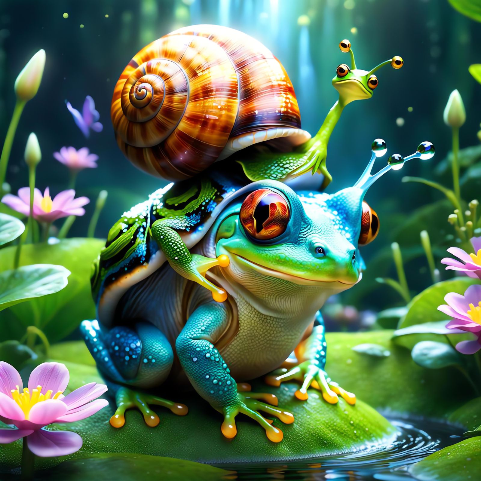 🎴▶ rainy day, a hybrid frog❗🤣