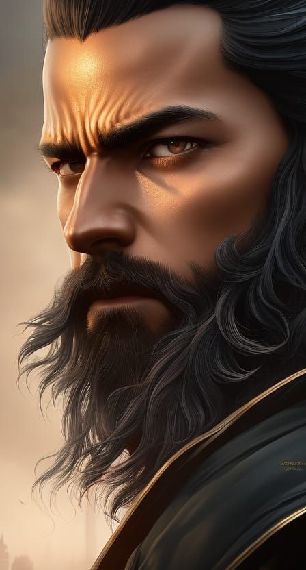 Intricate Portrait with Third Eye, Digital Art