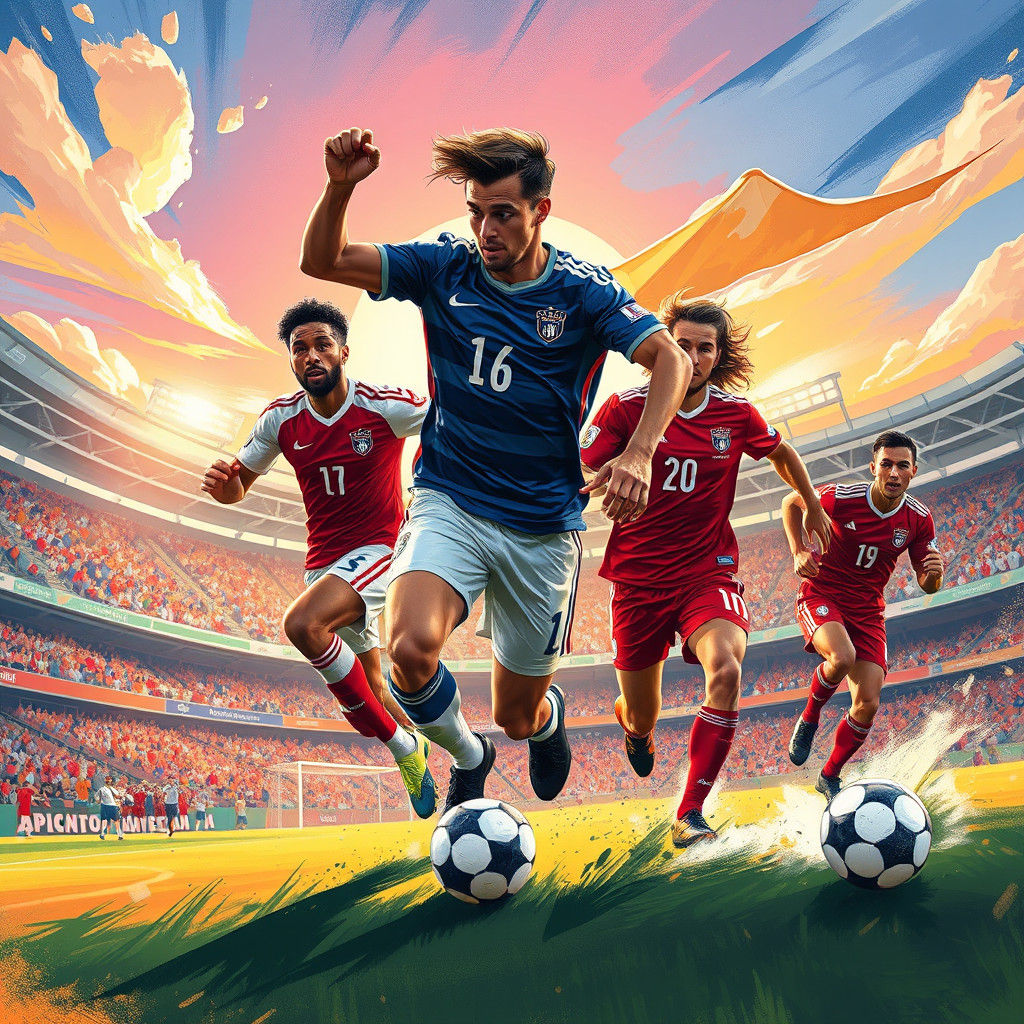 American Soccer Stars in Action: A Graphic Illustration