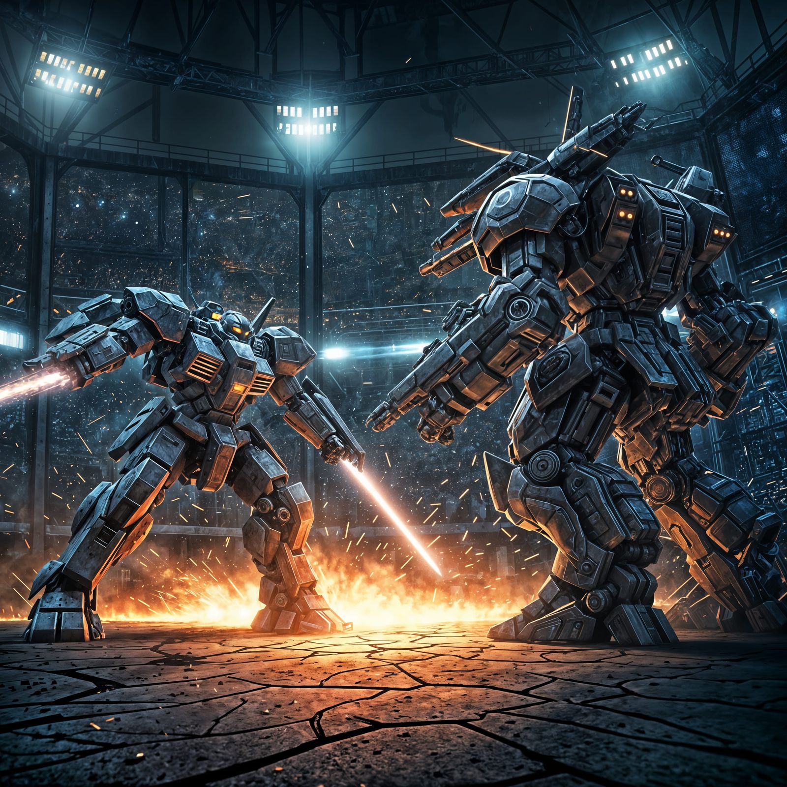 Mecha Battle in Steel Cage Arena