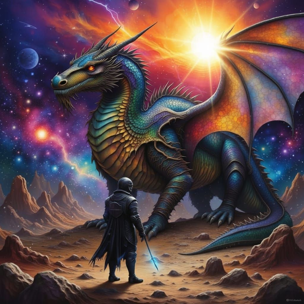 Knight on Alien Planet Meets Ancient Dragon