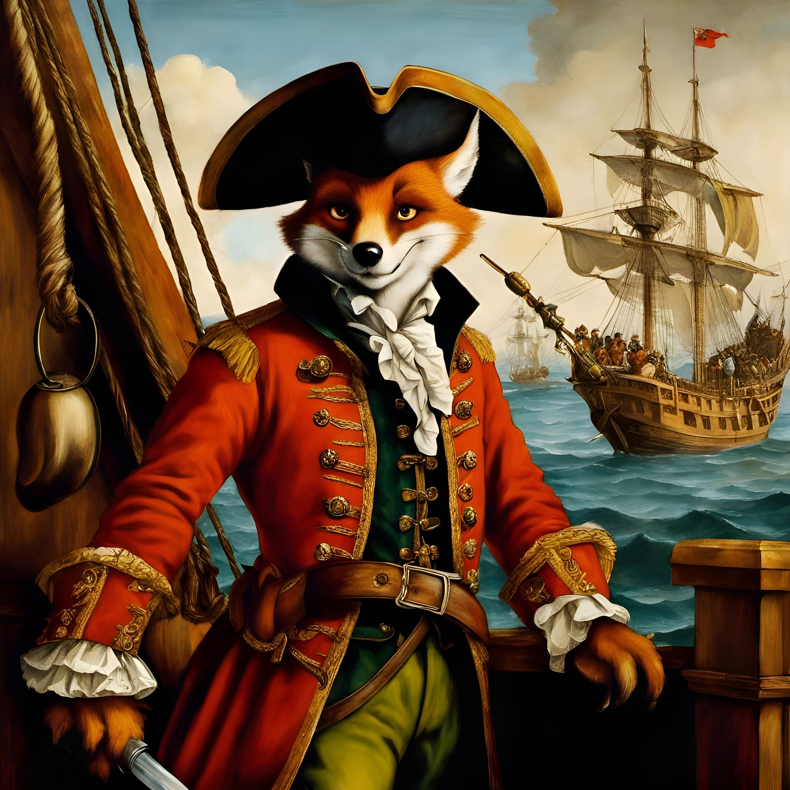 Nick Wilde Pirate Portrait in Renaissance Style