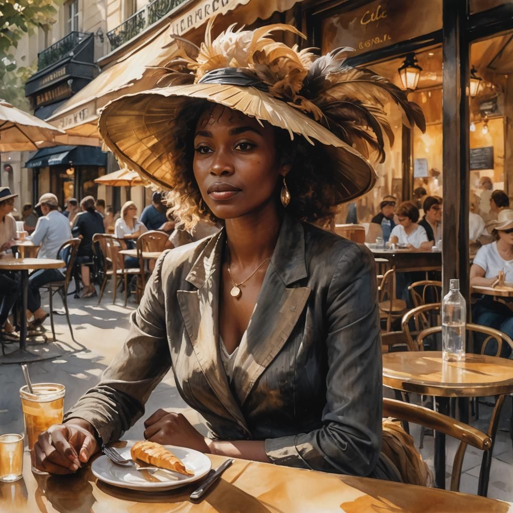 Ethereal Parisian Beauty in Impressionist Style