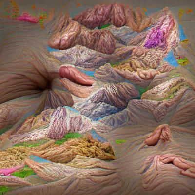 Surreal Phallic Mountain Range in 8k Resolution