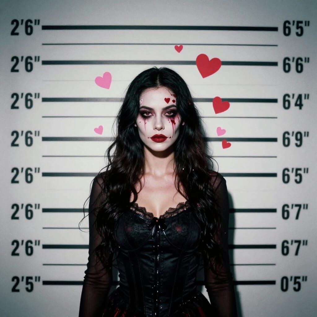 Dark Valentine Horror Woman in Cinematic Portrait