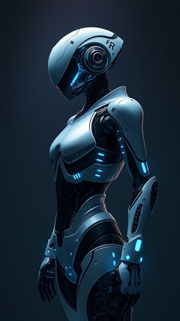 Futuristic Android with Cyberpunk Aesthetic