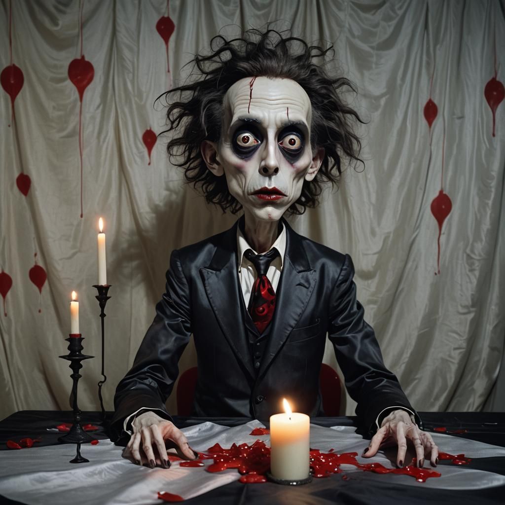 Deformed Man in Tim Burton Style