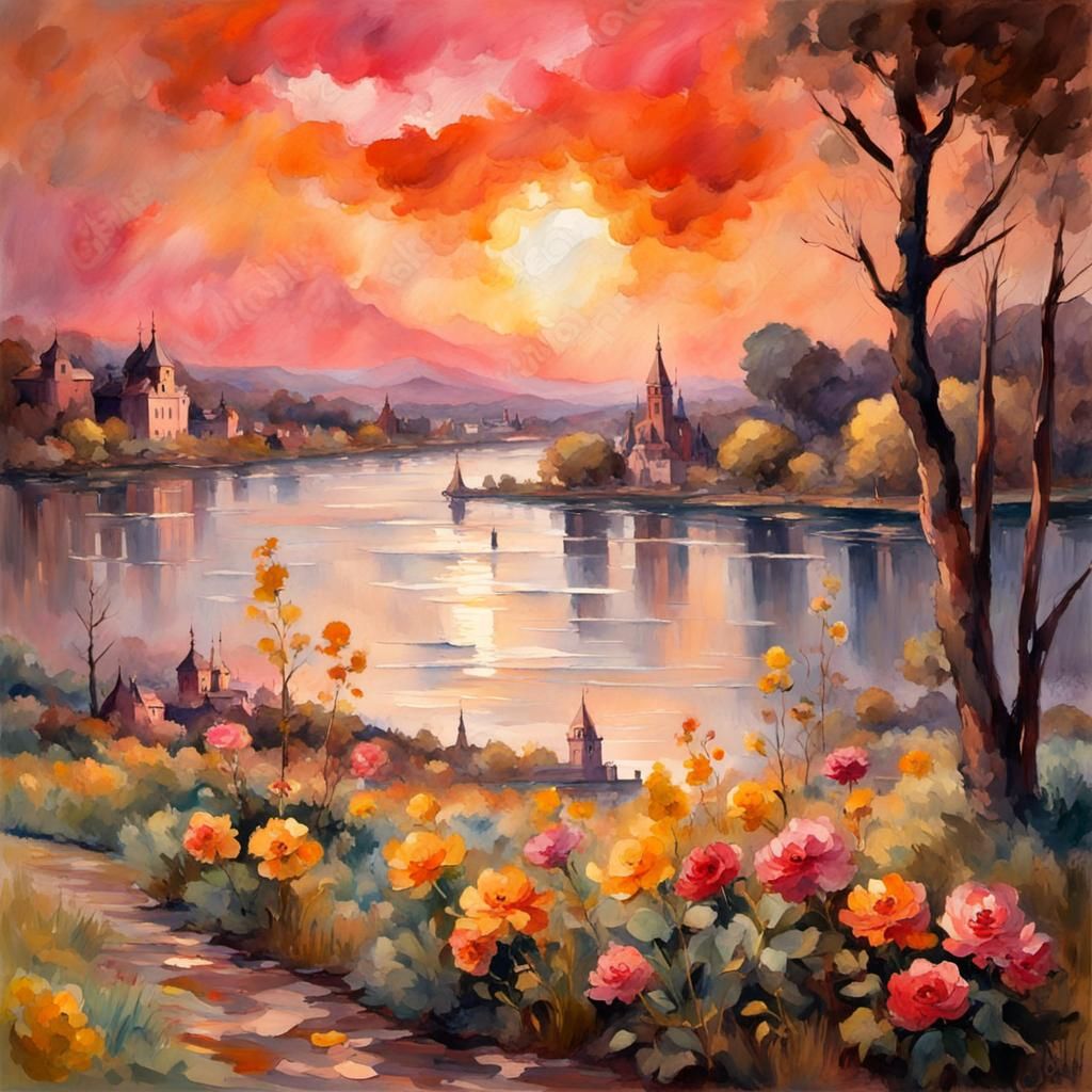 Gouache Style Impressionist Watercolor Masterpiece