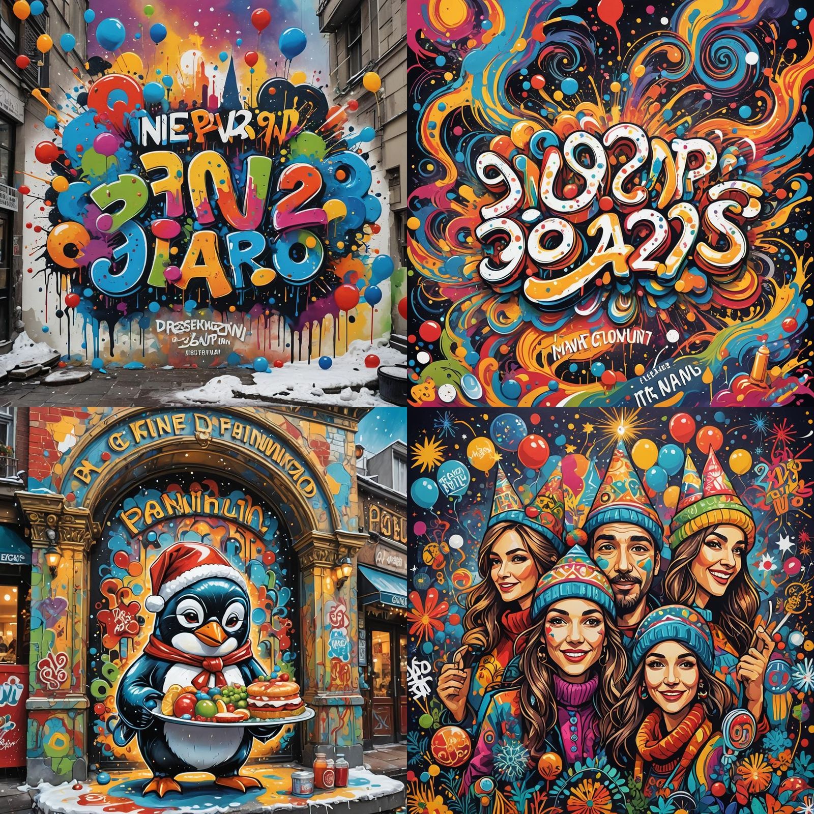 Festive Graffiti Art Poster for New Year's Events