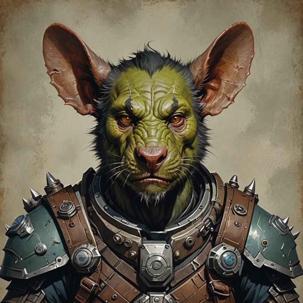 Rat Orc hybrid portrait