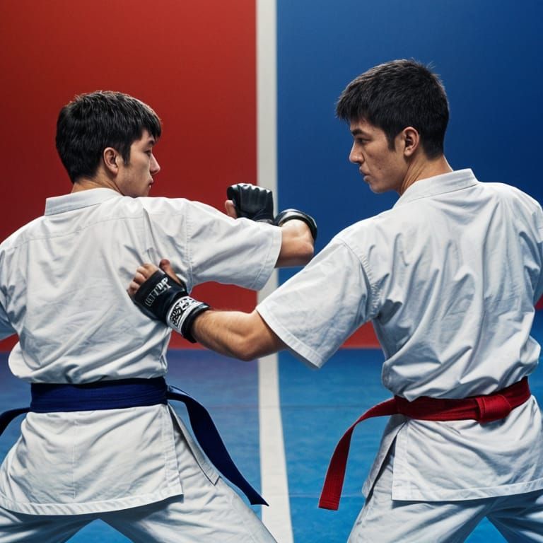 Dynamic Karate Fight Scene