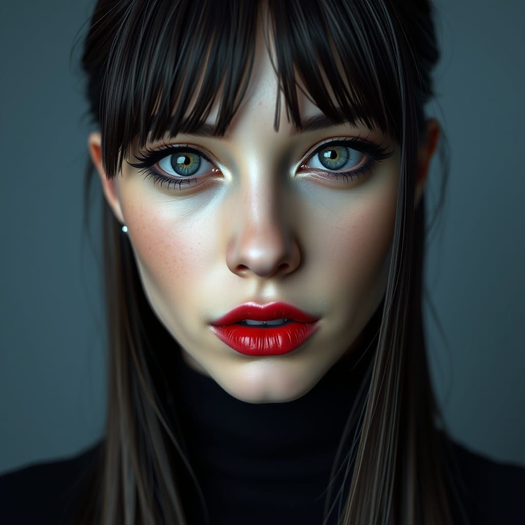 Photorealistic Portrait of Woman with Edgy Style