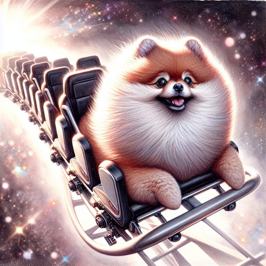 Vivid Pomeranians Defying Gravity in Photorealistic Detail
