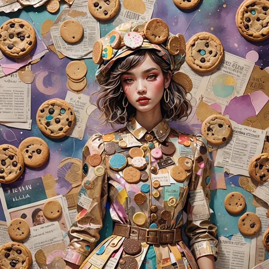 Cookie Couture: Mixed-Media Collage Concept Art
