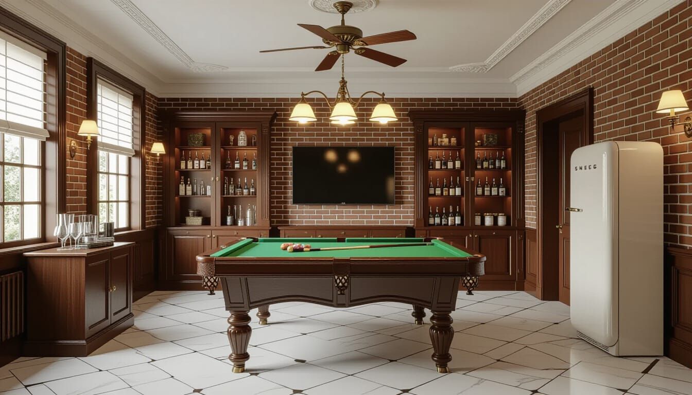 Victorian Billiards Room with Vintage Charm
