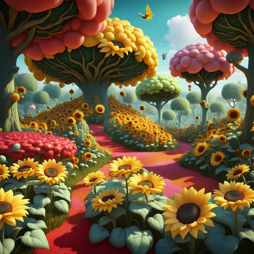 Whimsical Jello Garden with Cotton Candy Field