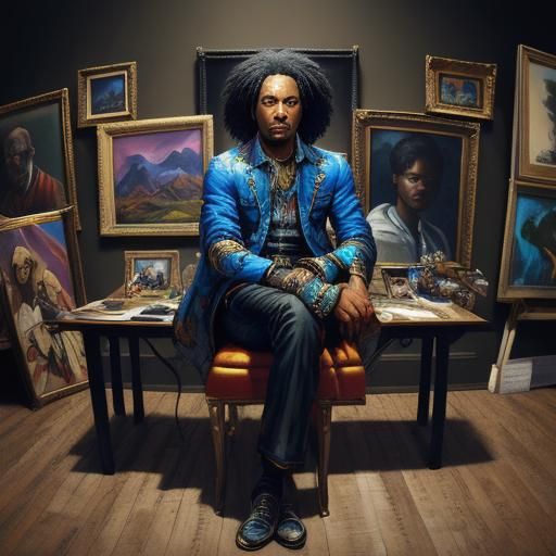 Infinite Repetition: Woman at Desk, Digital Art