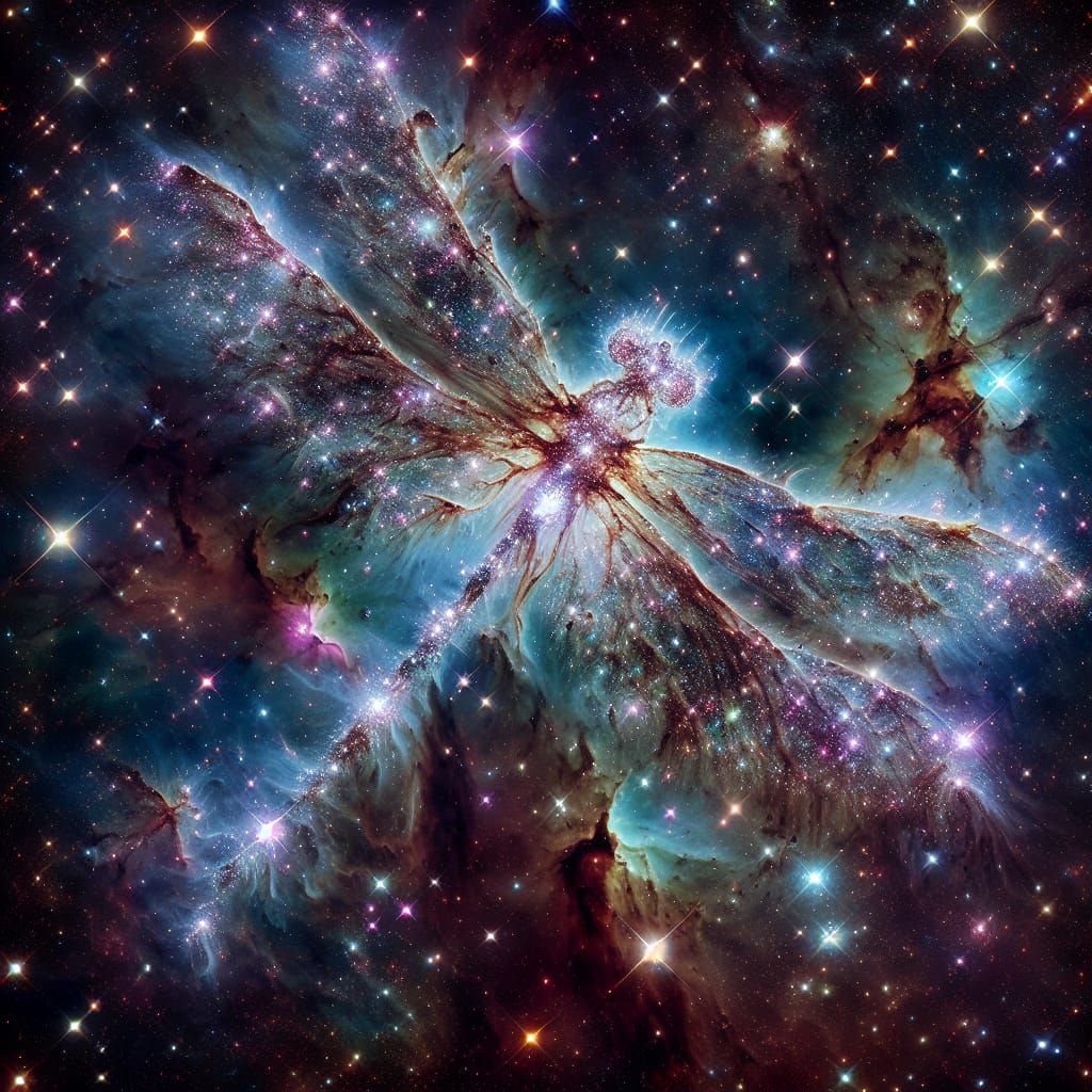 Dazzling Dragonfly Nebula in Flight
