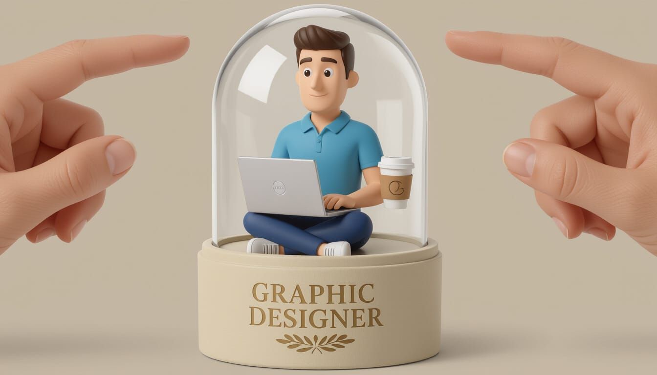Gashapon Capsule with Graphic Designer Figure, Pixar Style