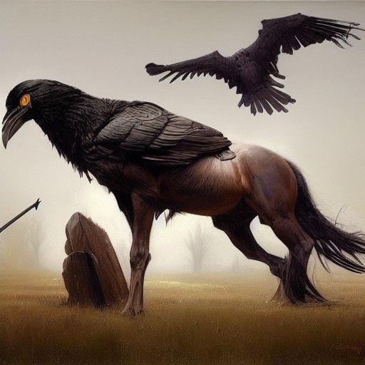 Odin's Horse: A Fantasy Oil Painting