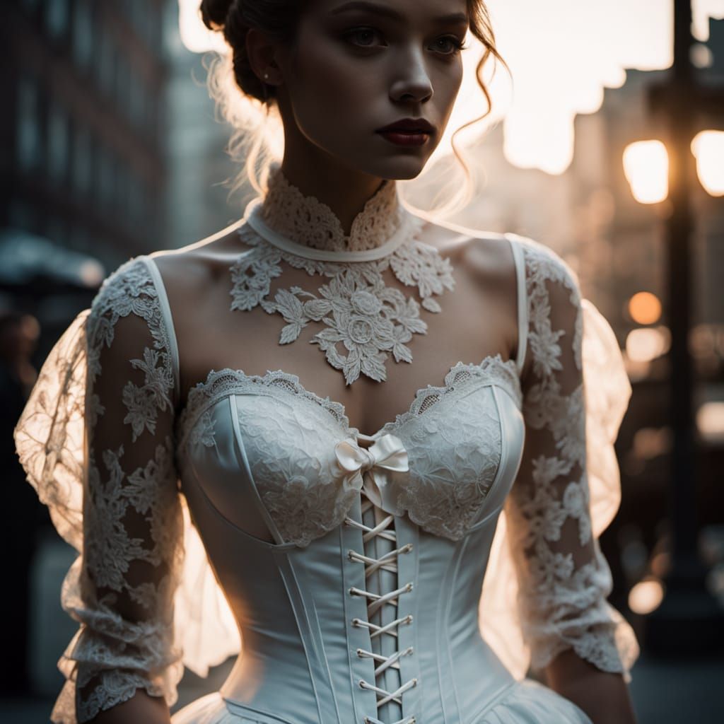 Film Noir Man in Corset: Cinematic Still