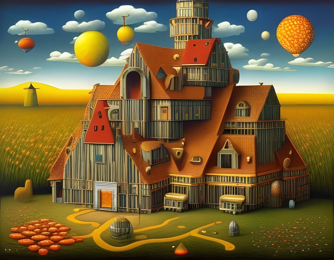 Fantastic Dreamscape in a Surrealist Style