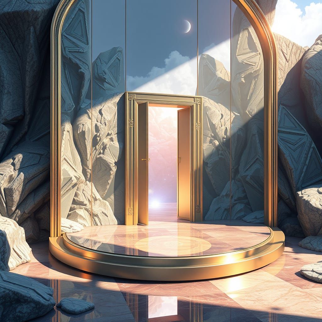Surreal Portal Mirror Leads to Another World