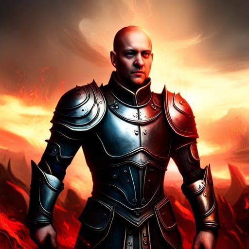 Black Knight in Battle-Ready Stance