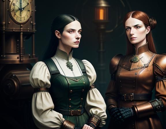 Twin Sisters in a Steampunk Time Machine