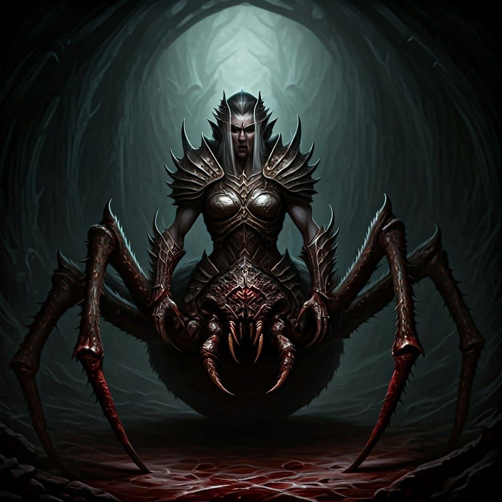Sinister Drider: Dark Fantasy Horror Art