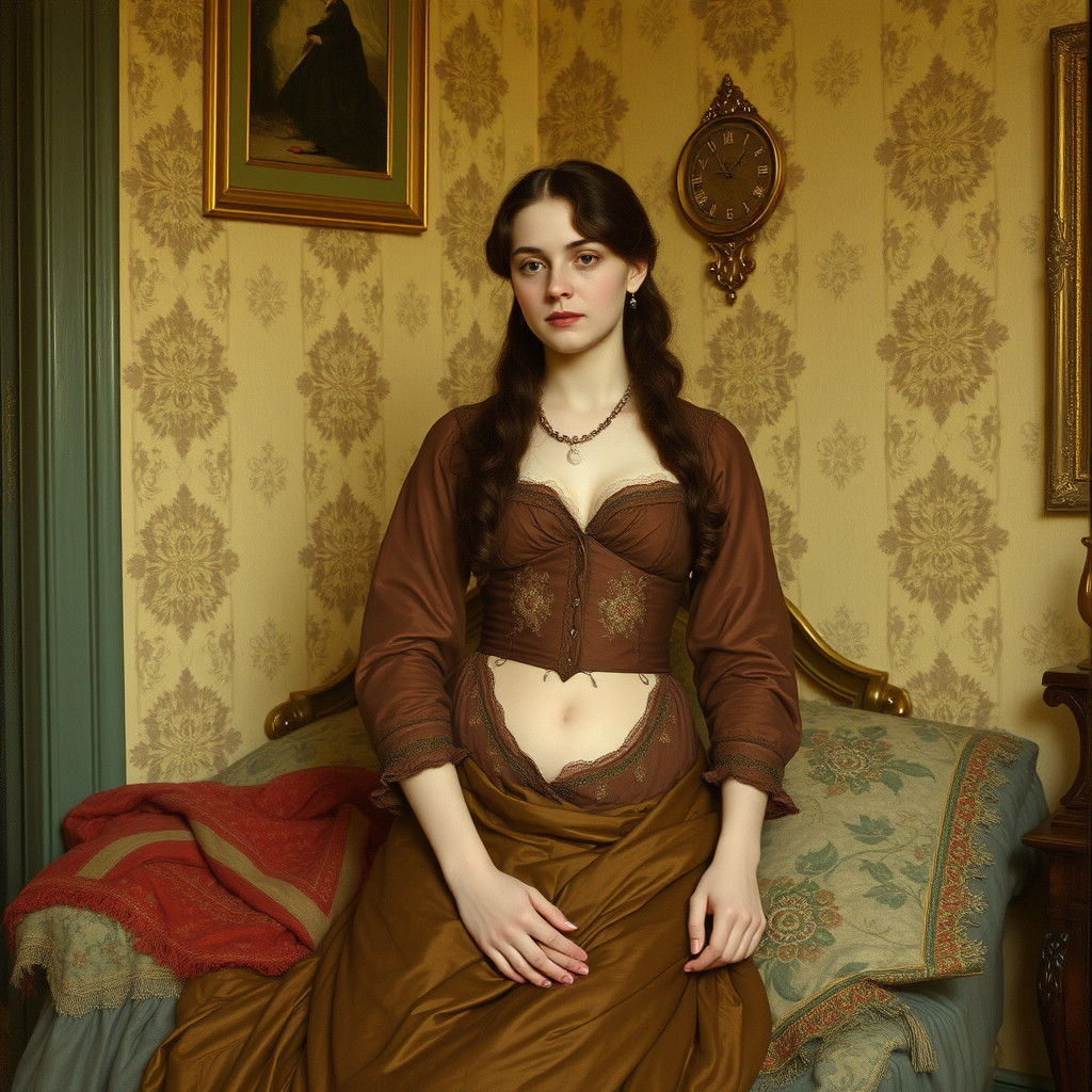 Pre-Raphaelite Woman in Her Room