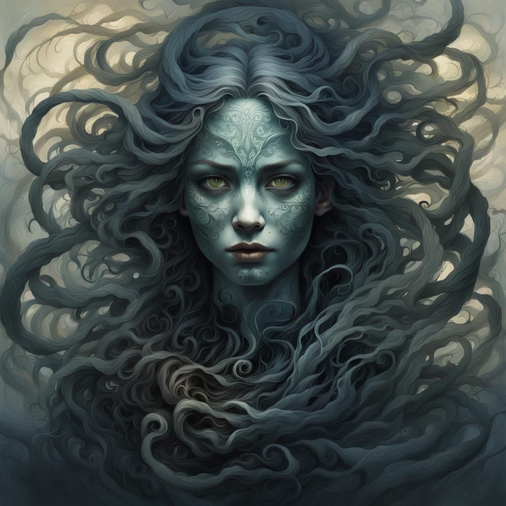 Ethereal Shadow Figure in Detailed Digital Painting