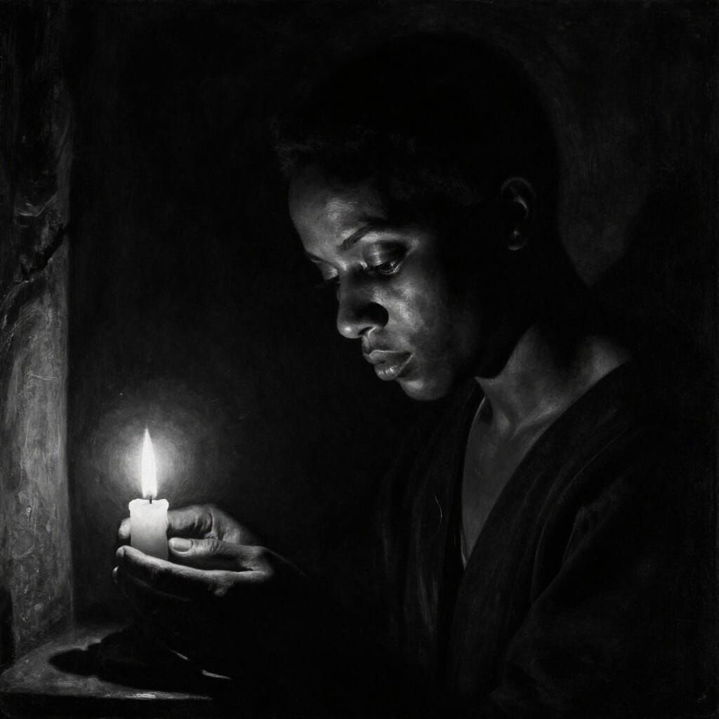 Cinematic Chiaroscuro Portrait of an African Person