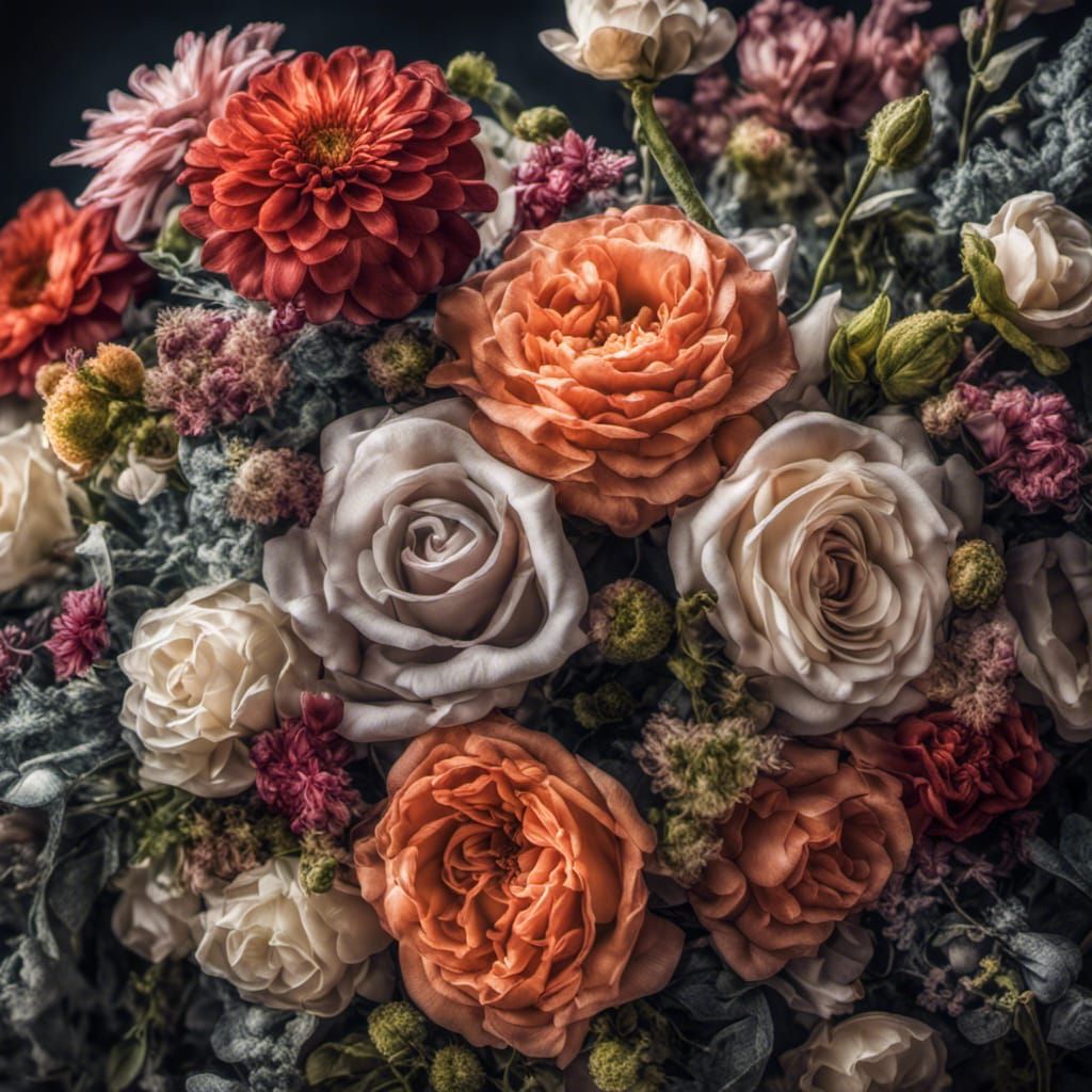 Hyperrealistic Flower Bouquet in Sharp Focus