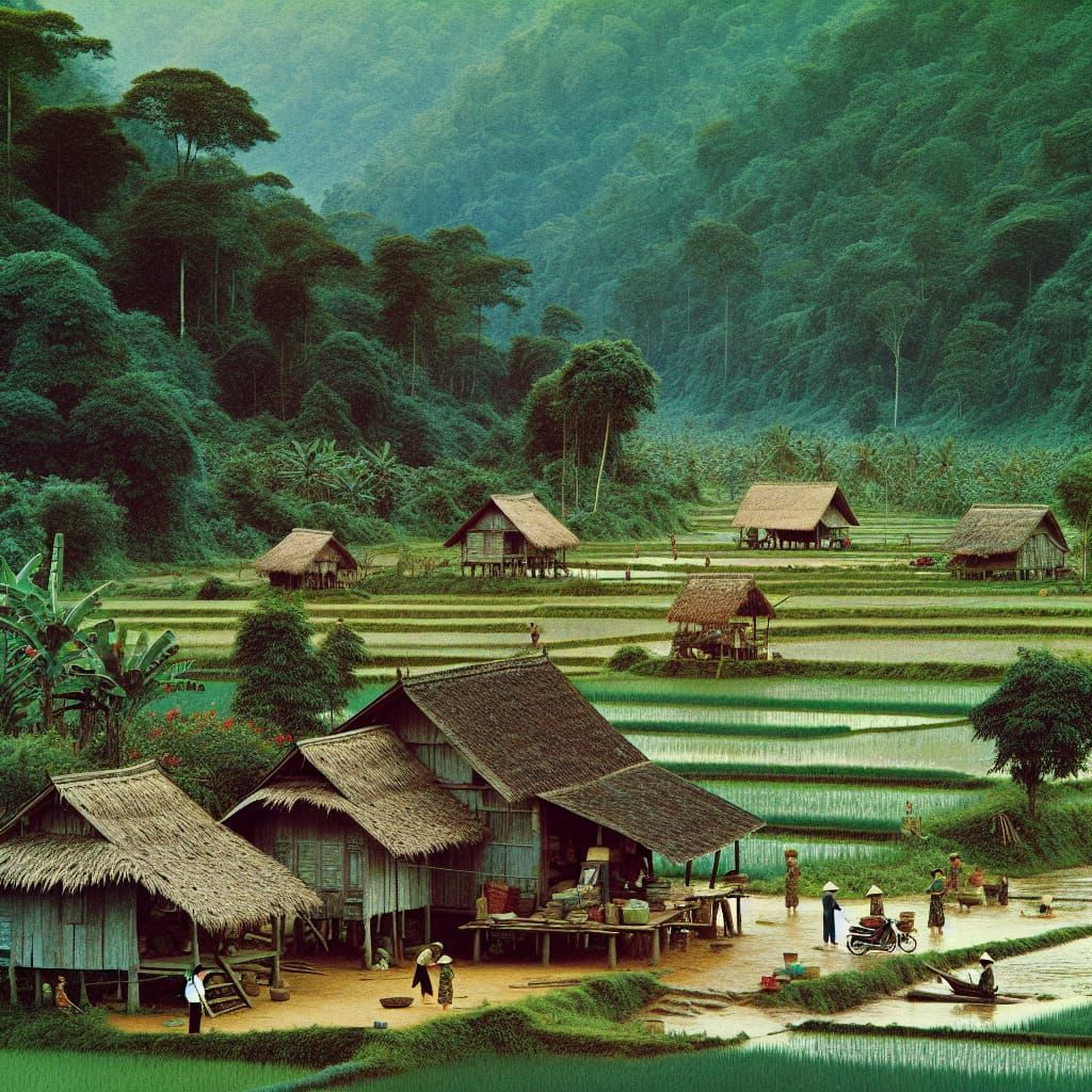 Vietnam 1970s Rural Landscape