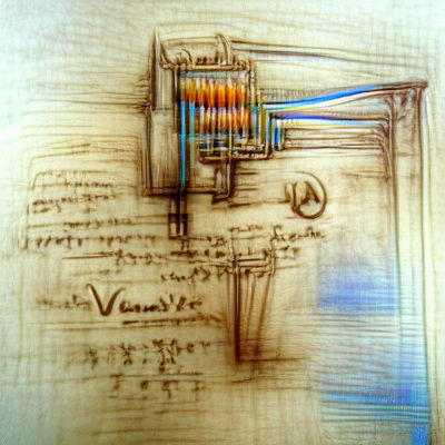 Leonardo da Vinci Style Quantum Computer Sketch