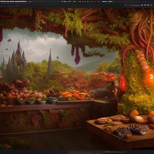 Fantastical Food in Detailed Matte Painting