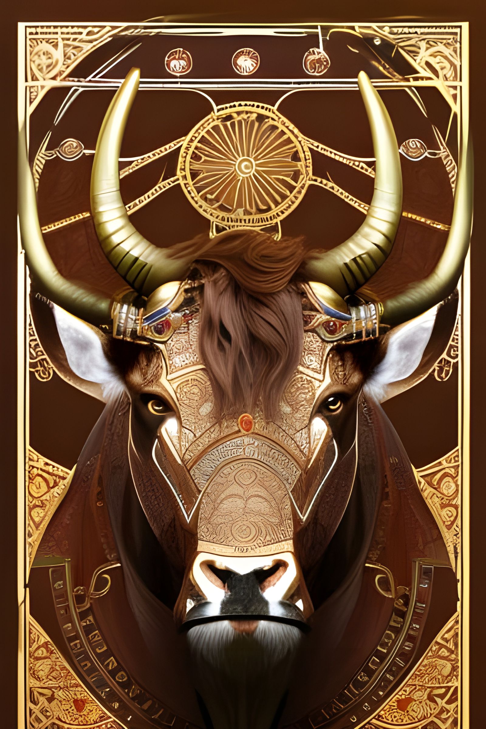 Detailed Minotaur Portrait in Academic Art Style