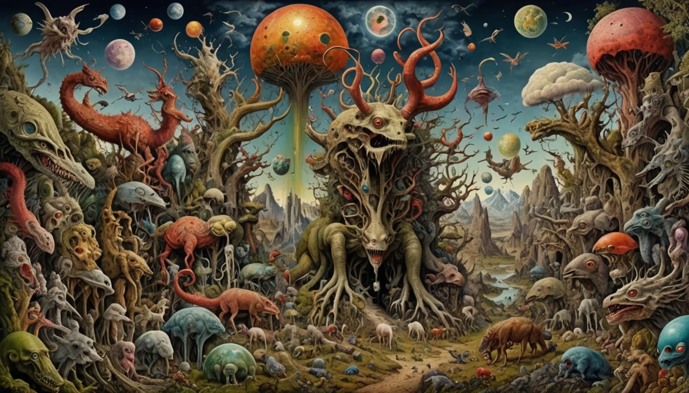 Surreal Apocalypse Collage in Mixed Media Style