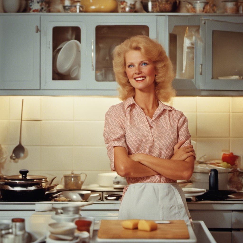 Finnish Housewife in 1980s Magazine Photo