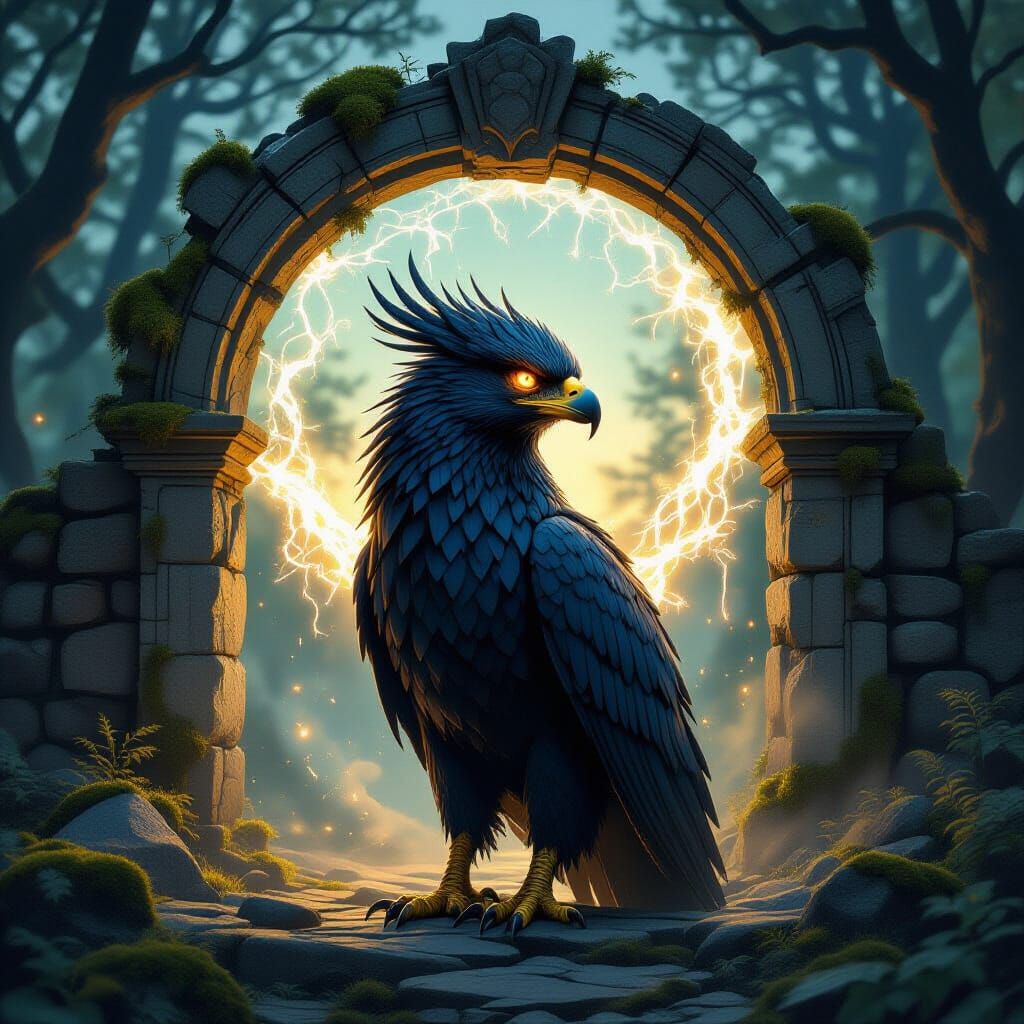 Griffin Guarding an Ethereal Portal