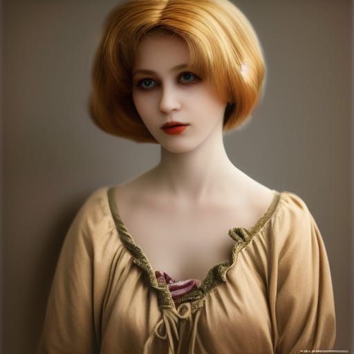 Photorealistic Living Doll in Boubat Style