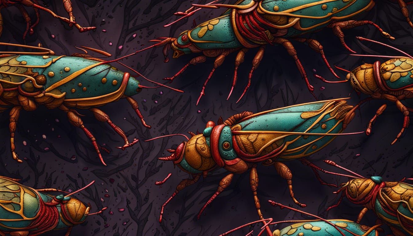 Detailed Locust Swarm in Matte Painting Style