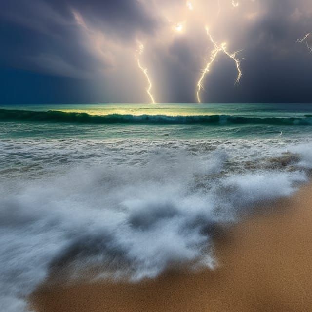 Tropical Beach Thunderstorm with Divine Sunbeams