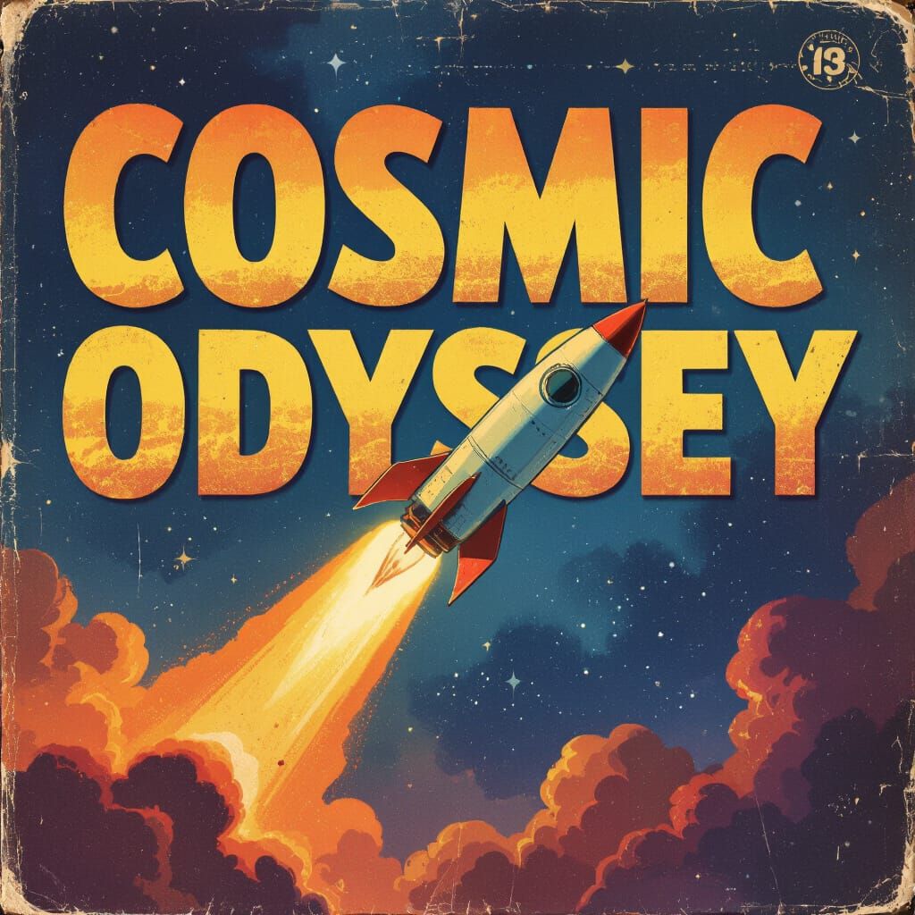 Retro Sci Fi Book Cover: Cosmic Odyssey