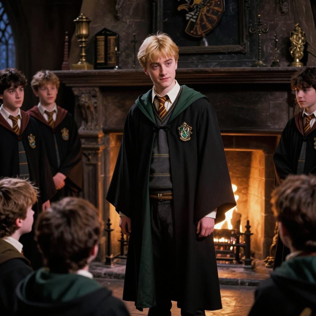Draco Malfoy in Slytherin Common Room Fireside Chat