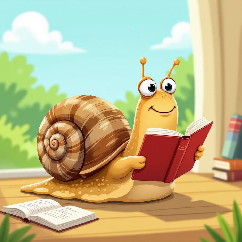 Gary the Snail Reads a Book