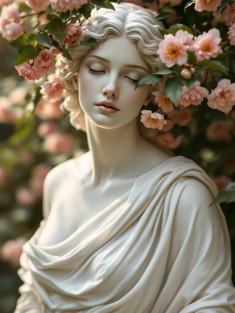 Ethereal Aphrodite in a Secret Garden