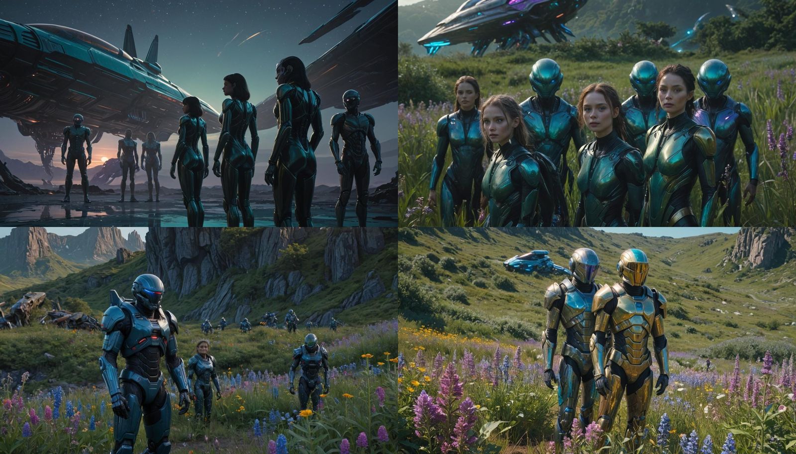 Humans and Kreelans Alliance on Alien Planet