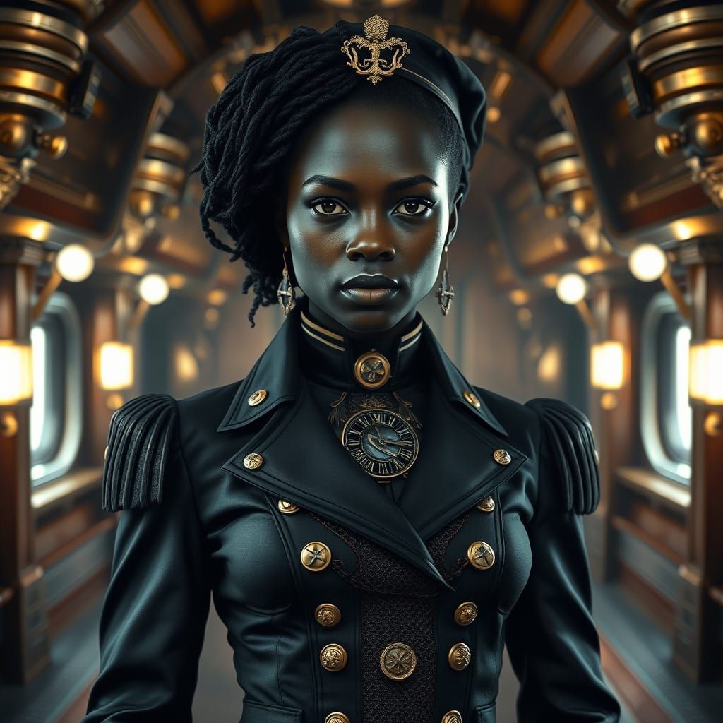 Captain Nemo Black Woman Cosplay in Nautilus